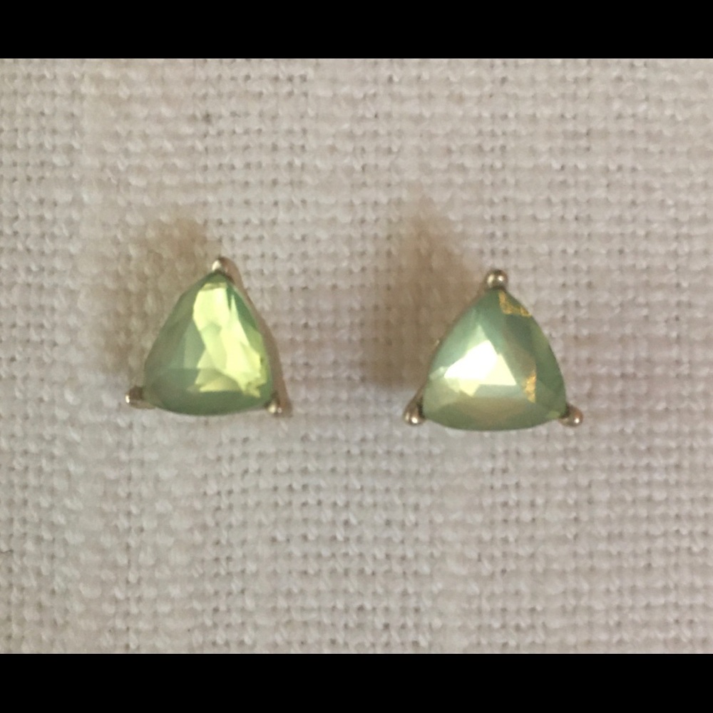Green Triangle Stud Earrings!